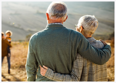 Older couple enjoying the outdoors
